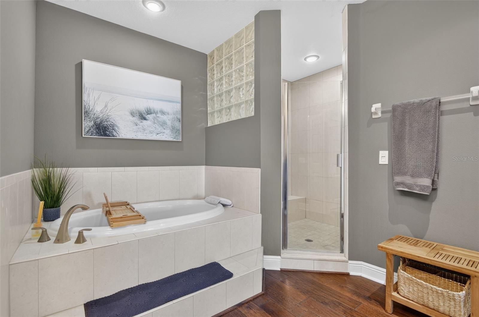 Shower & water closet to the right