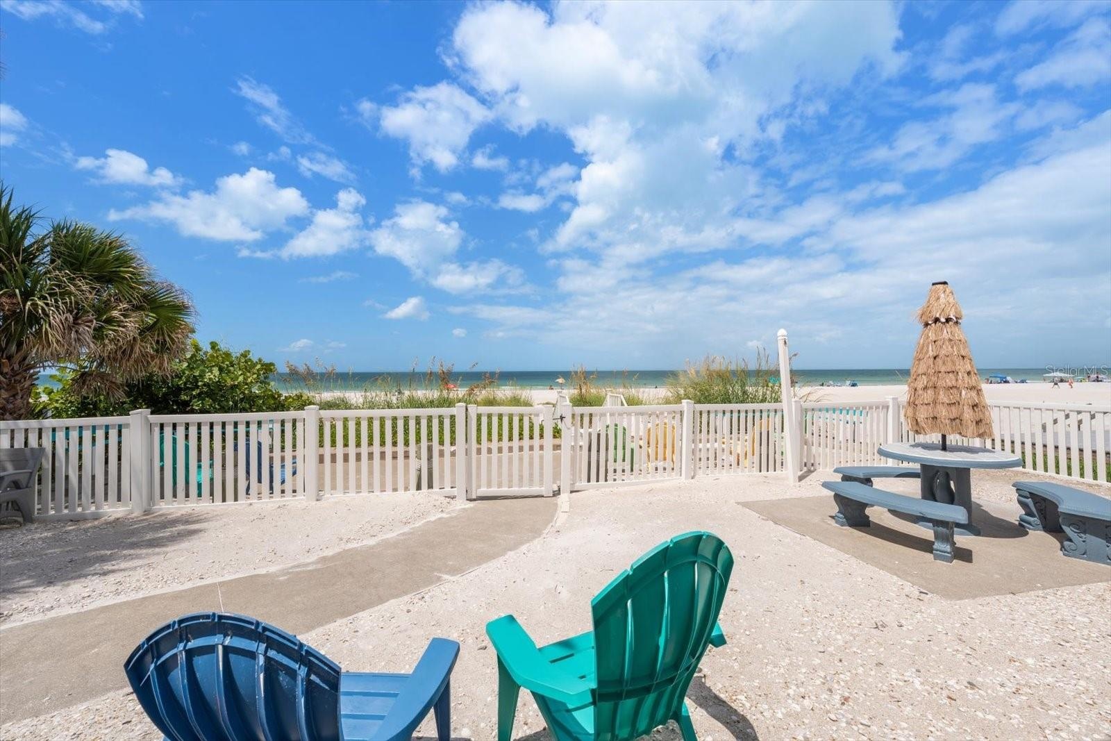 View to beach.