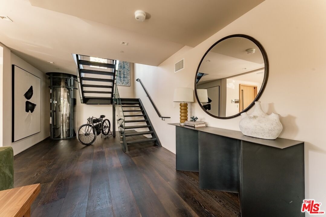 Entry-level stairs and elevato