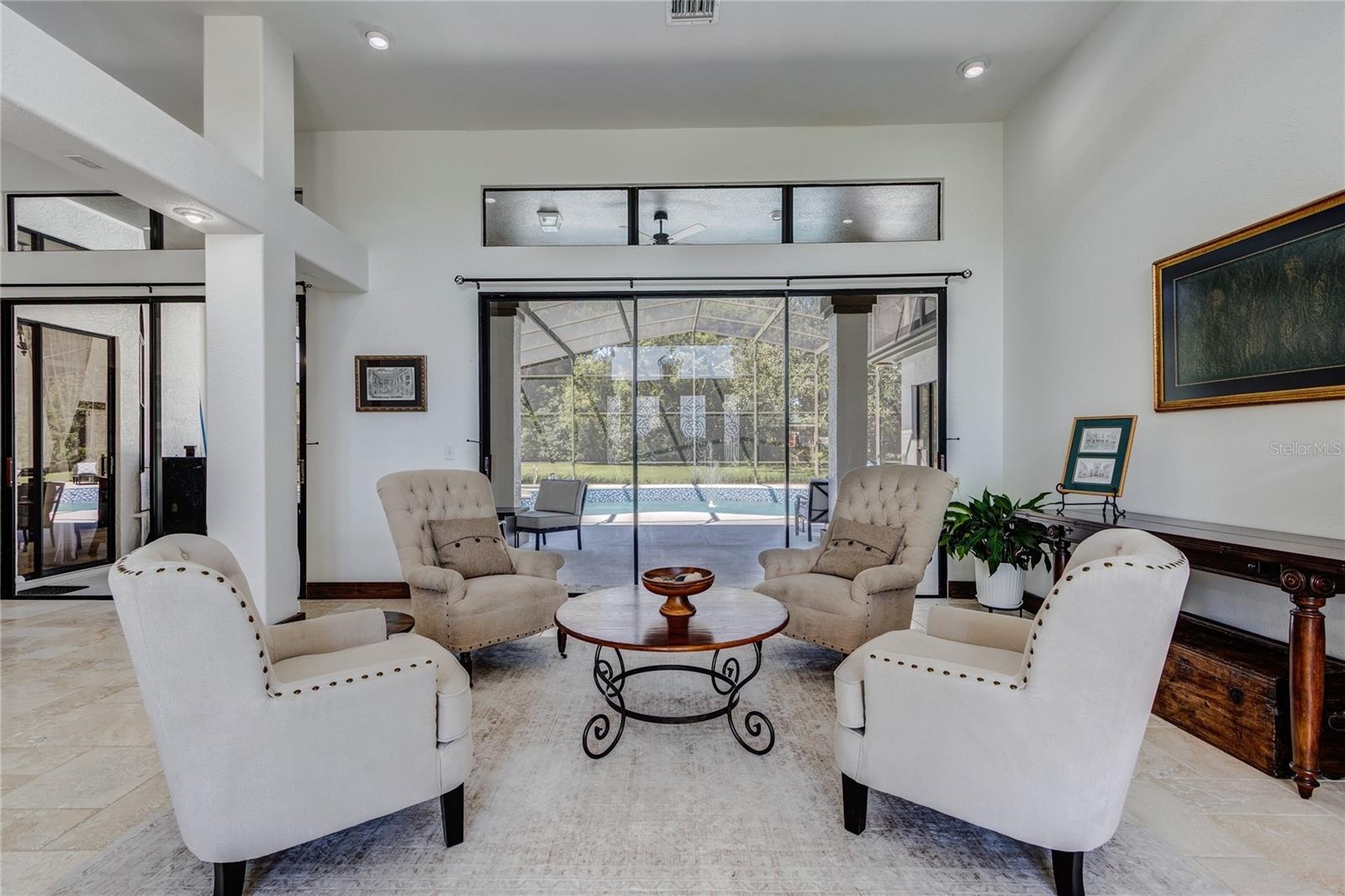Living room opens to pool/lanai area!