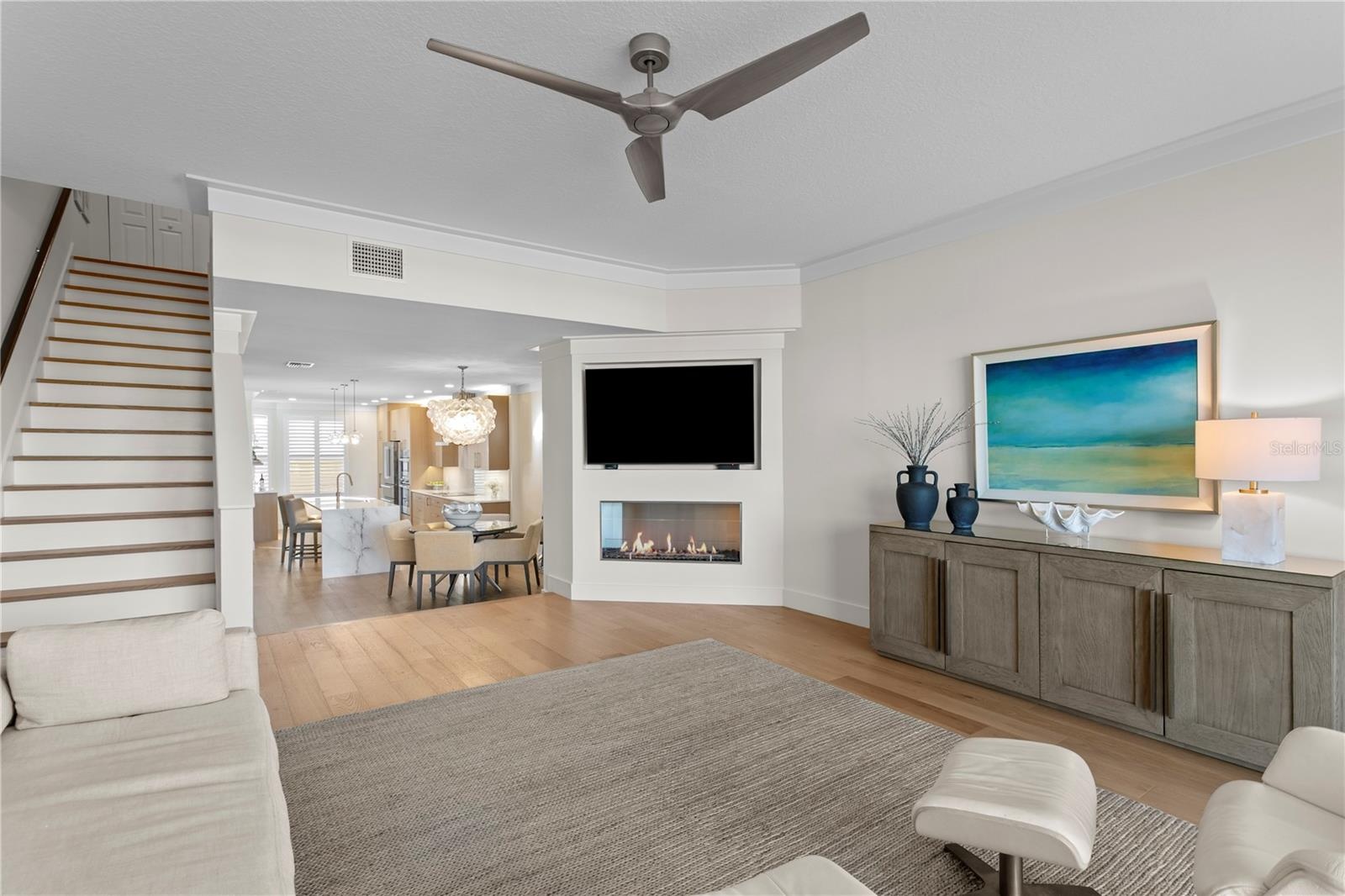 Living room with fireplace