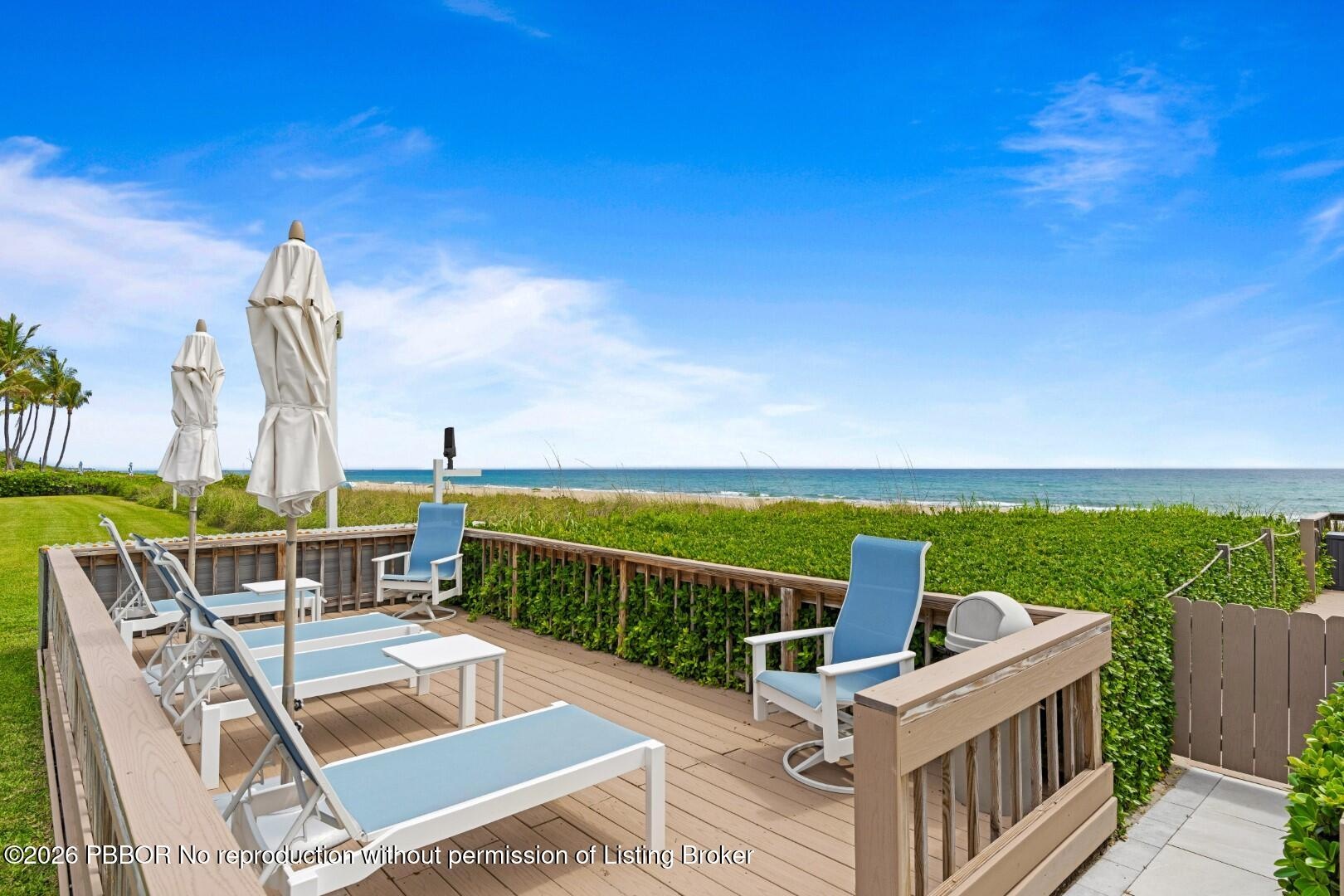 Deck overlooking ocean