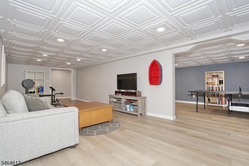 finished lower level TV room