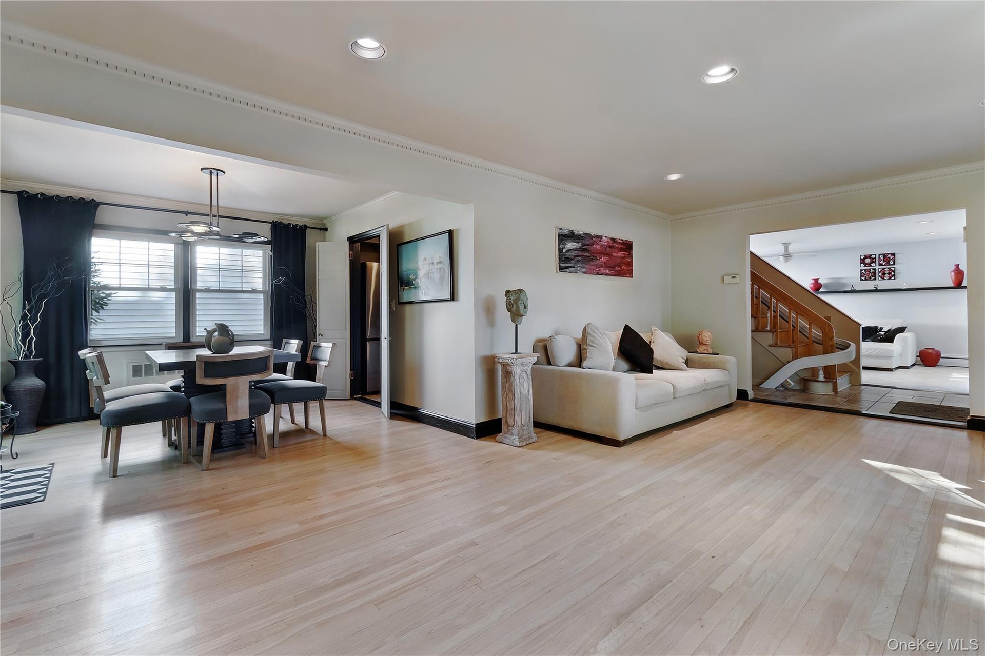Living room and dining room