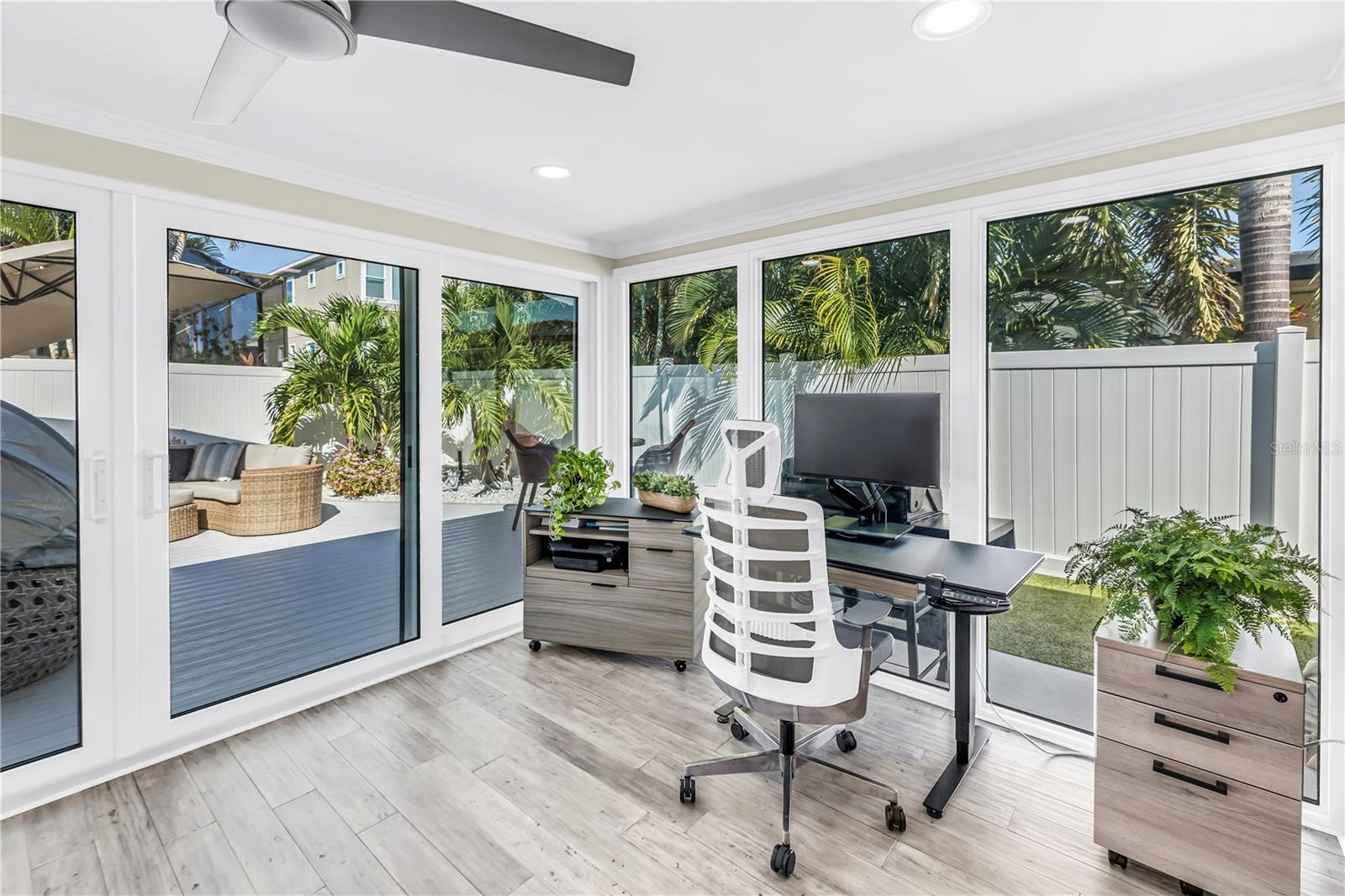 Surround yourself with views of the open outdoor and pool areas.