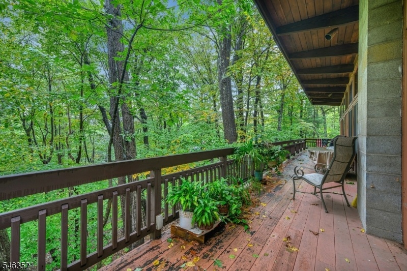 deck overlooking woods