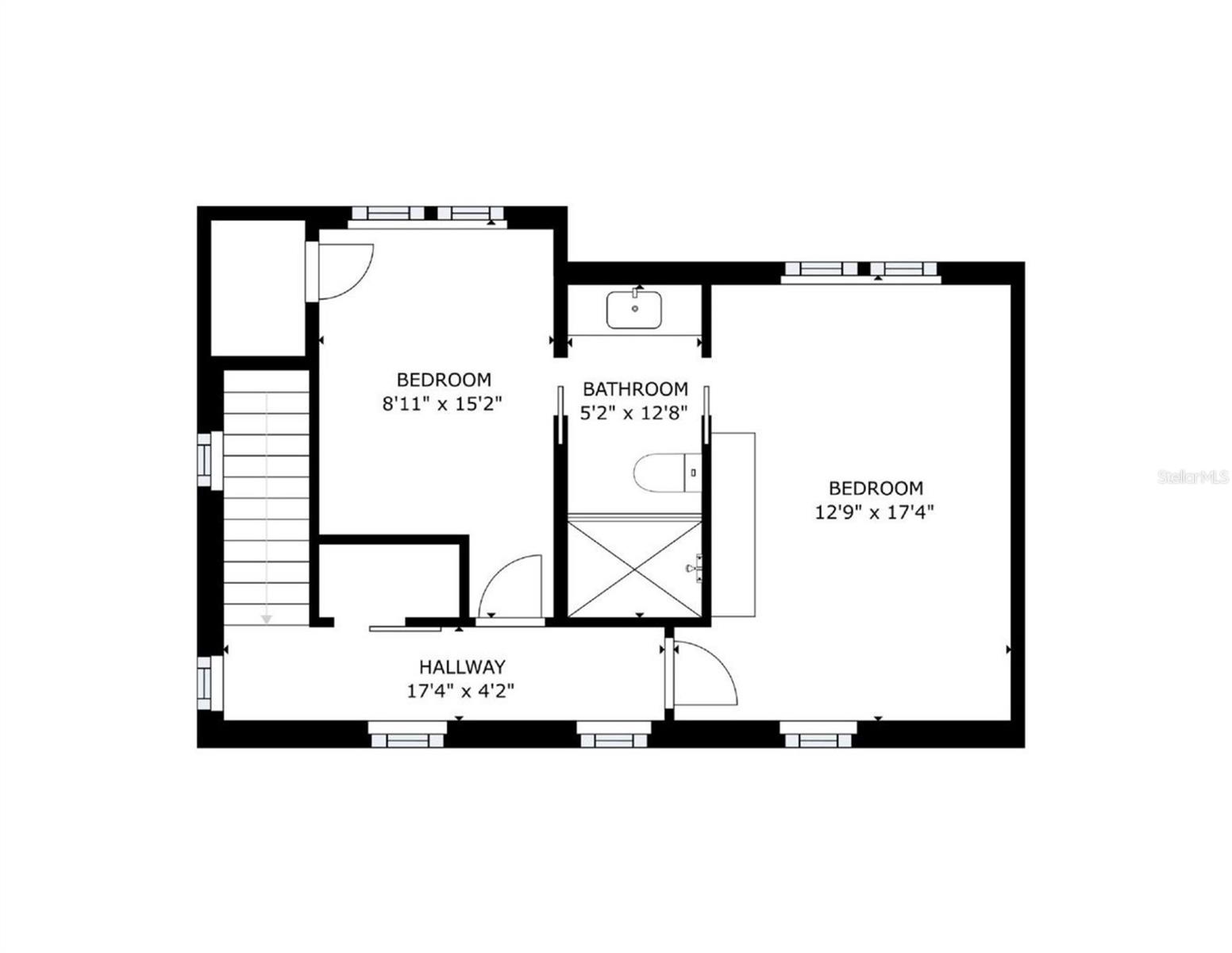 Second Floor - 2 Bedrooms, 1 Bathroom, Laundry Closet