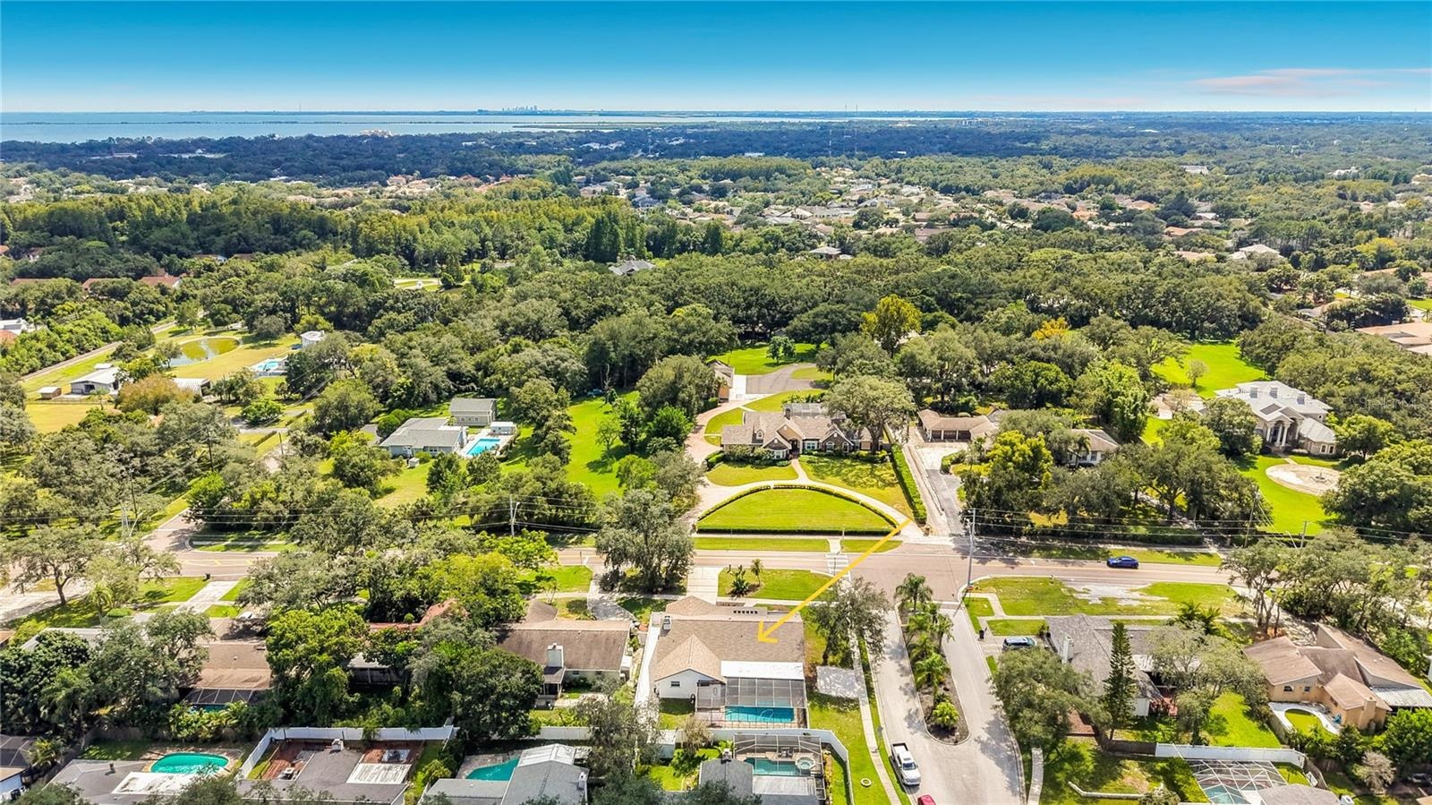 Aerial View South - Downtown, Marshall Street Park, Causeway and Bayside Bridge in distance