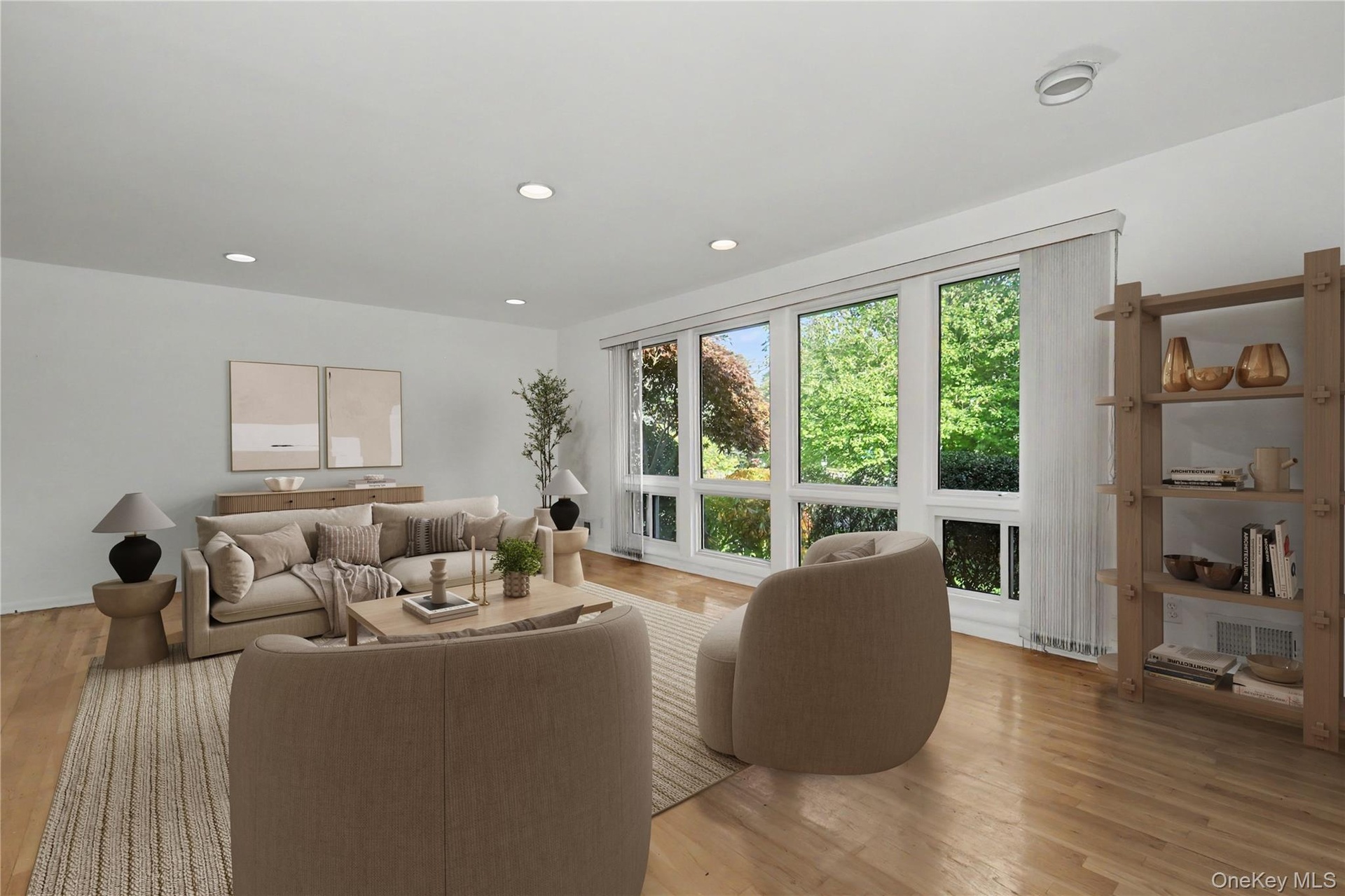 Virtually staged living room
