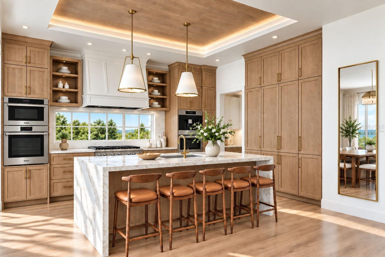 Kitchen. Virtually staged.