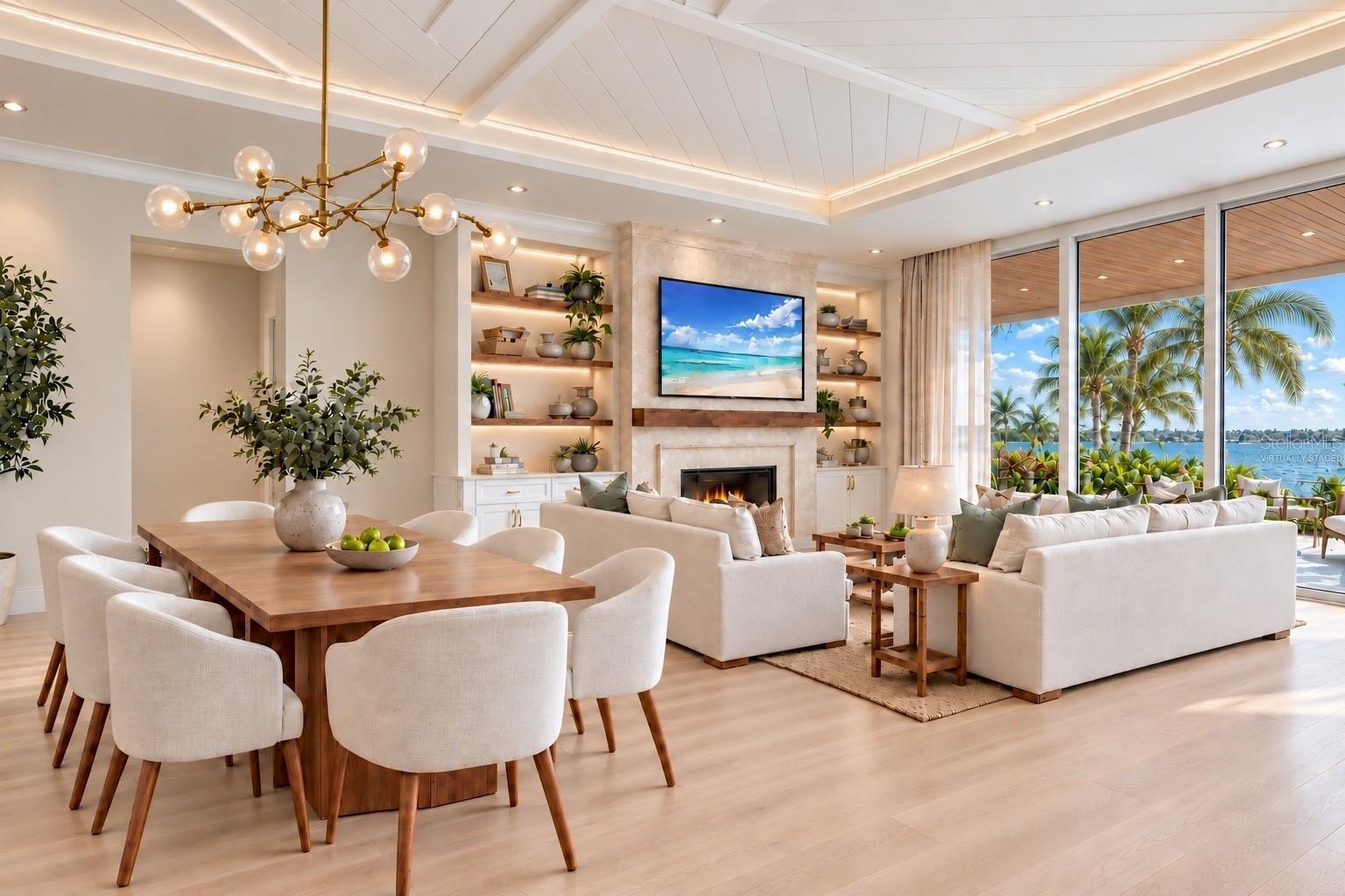 Dining area. Virtually staged.