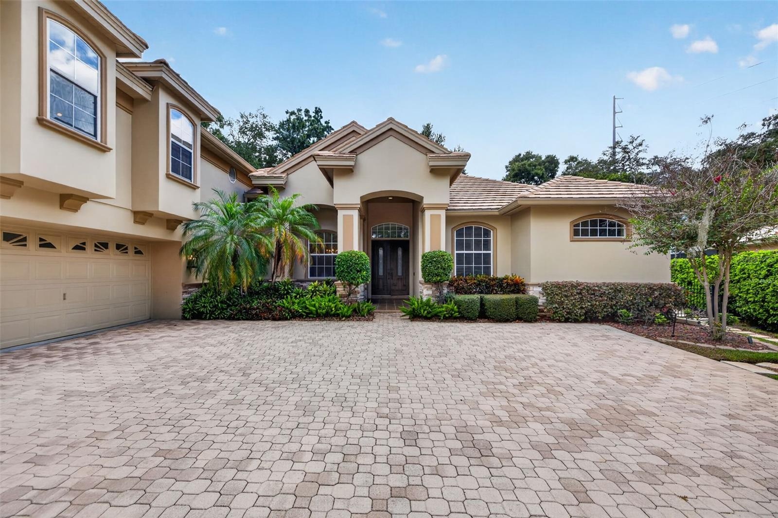 Brick paved driveway