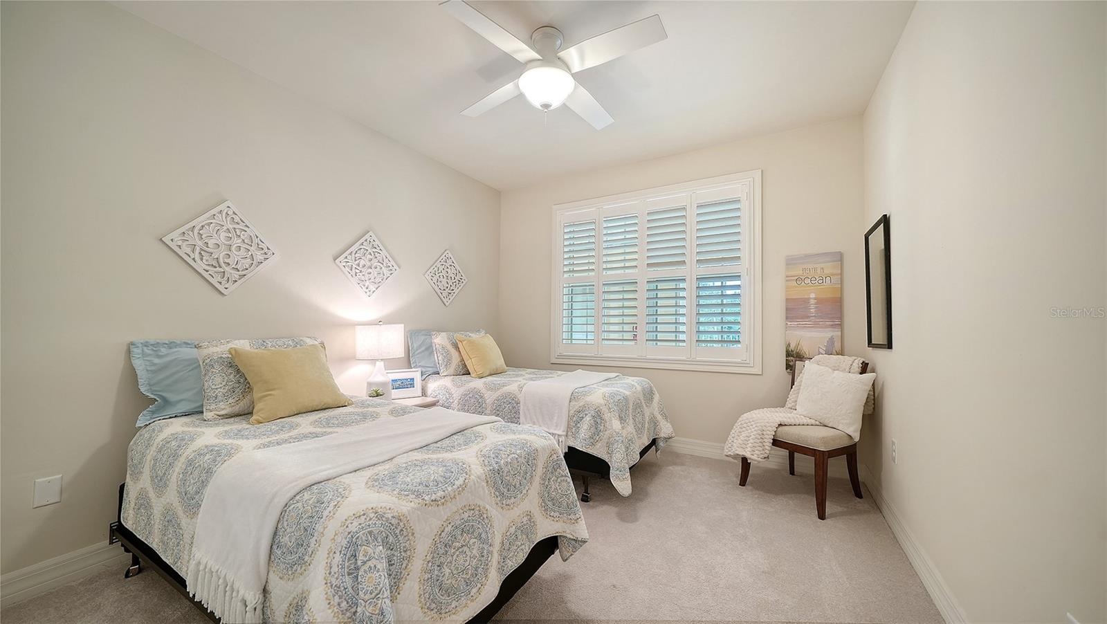 2nd bedroom with Plantation shutters