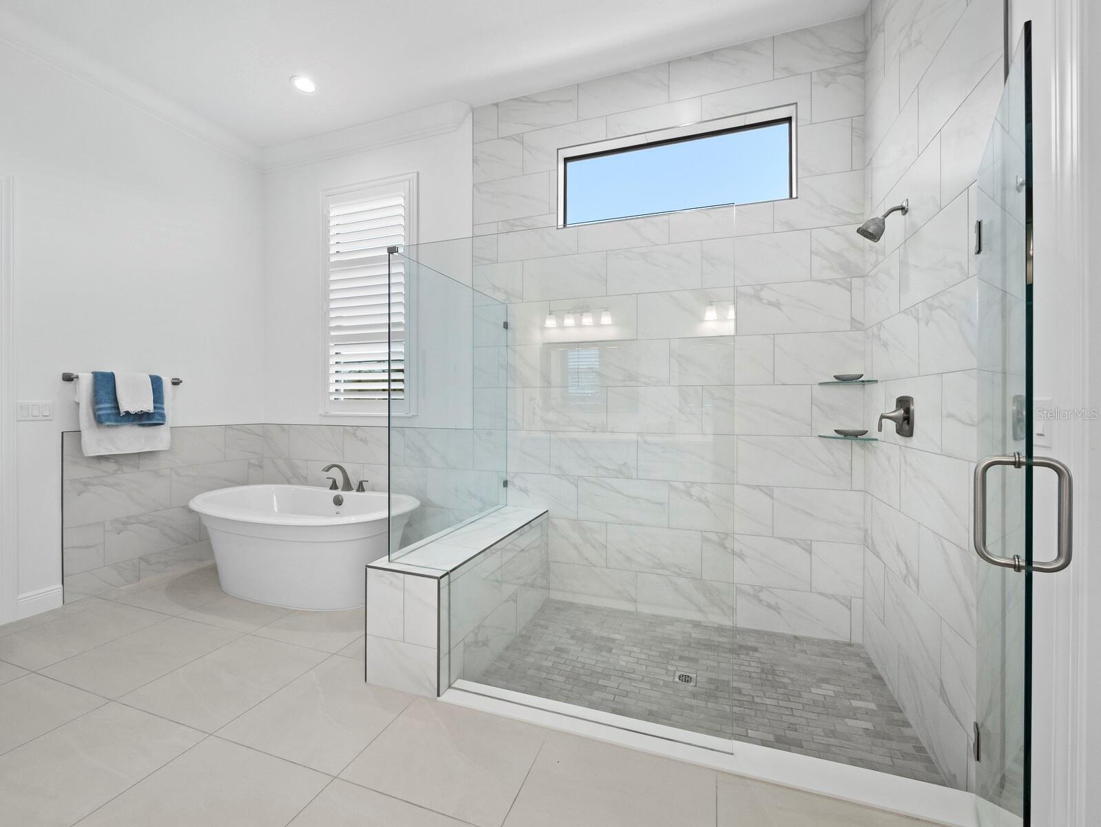 Oversized Walk in Shower and Soaking Tub
