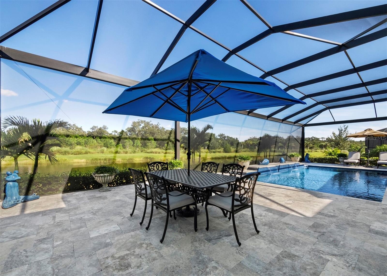 Extended Travertine Pool Deck