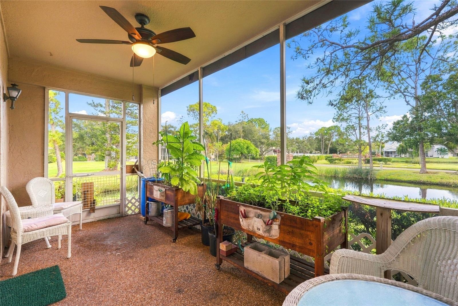 A peaceful extension of the living space with room for an herb or container garden and beautiful views of nature just outside.