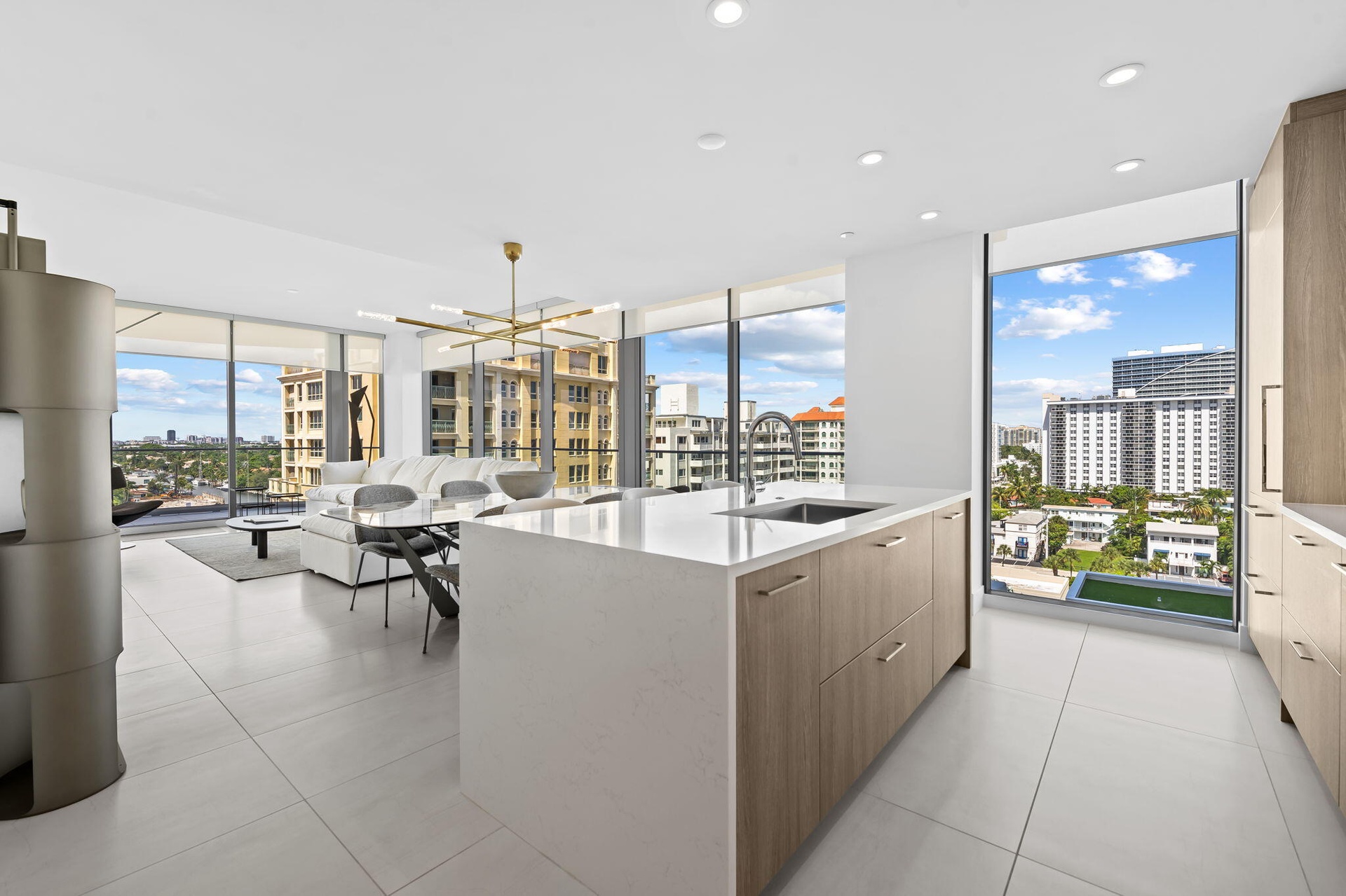 Living Area, Dining Area, and Kitchen