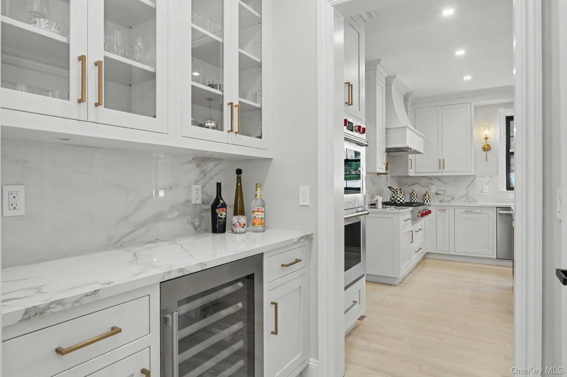 Butlers Pantry with wine cooler. Fully Redone.