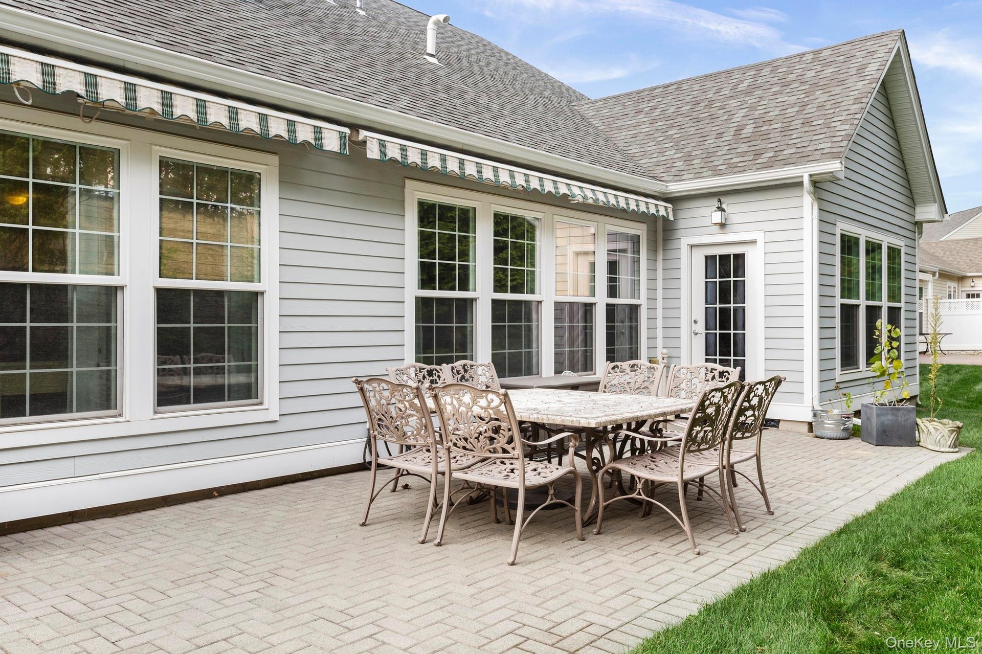 Private Patio area with awnings.