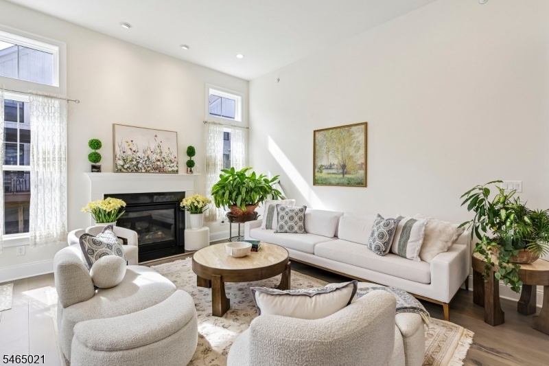 Living room with fireplace