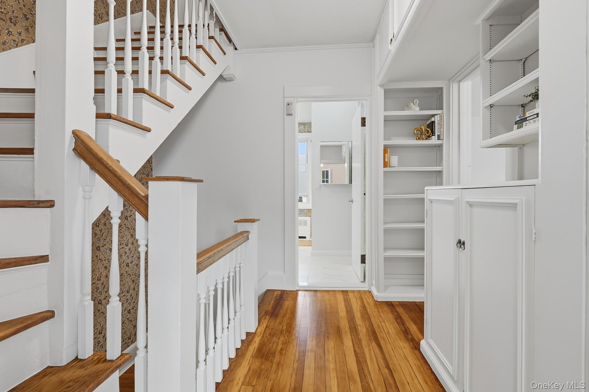 2nd Floor Landing with wonderful built-in shelves and cabinets