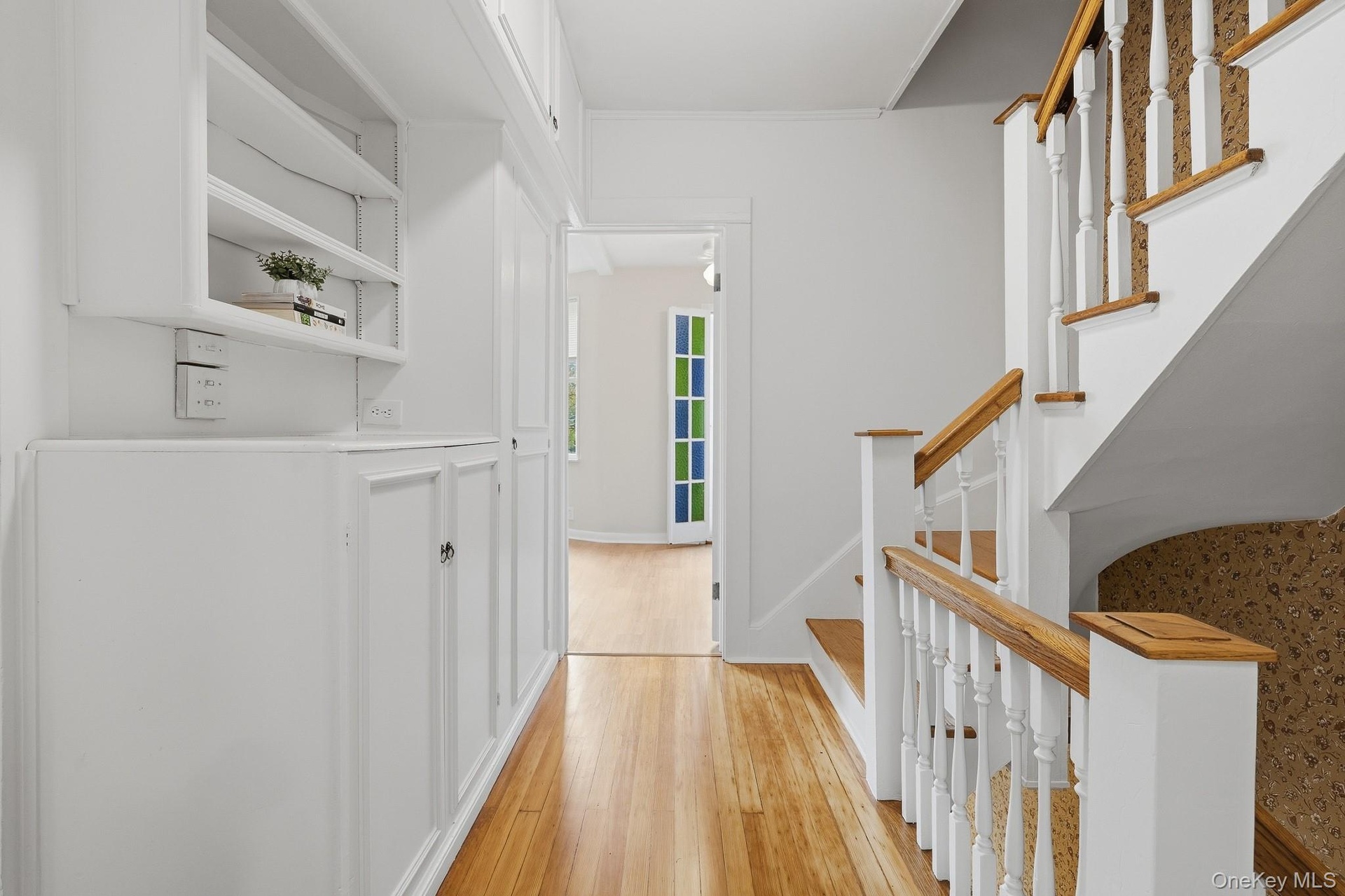 2nd Floor Landing with wonderful built-in shelves and cabinets