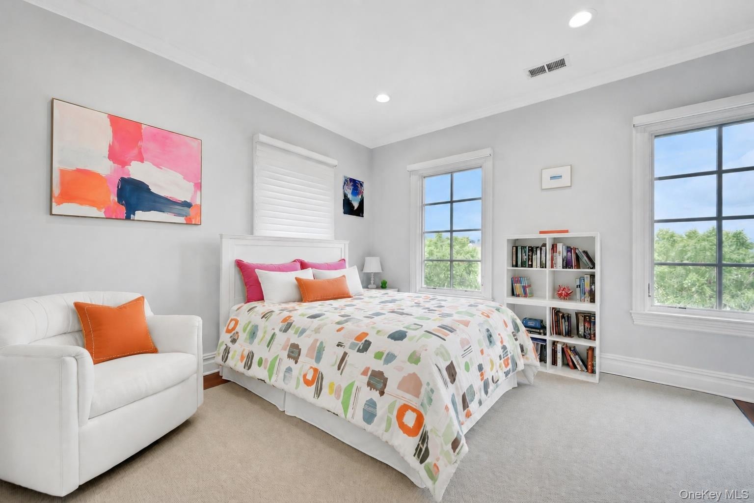 3rd bedroom enjoys sunlight and connected, private full bath