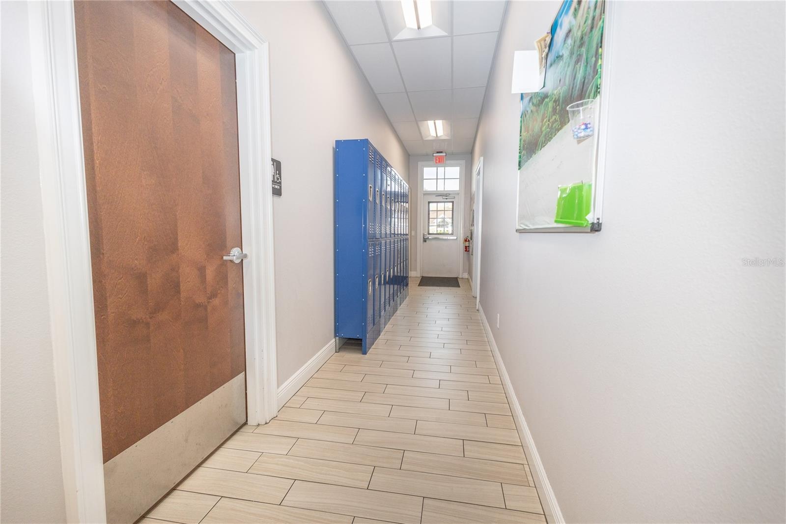 Back hall with employee lockers