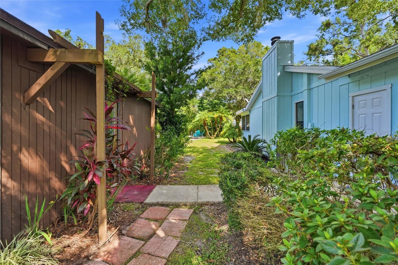 Short Walkway from the Garage to the In-Law/Side Entrance to the Home.
