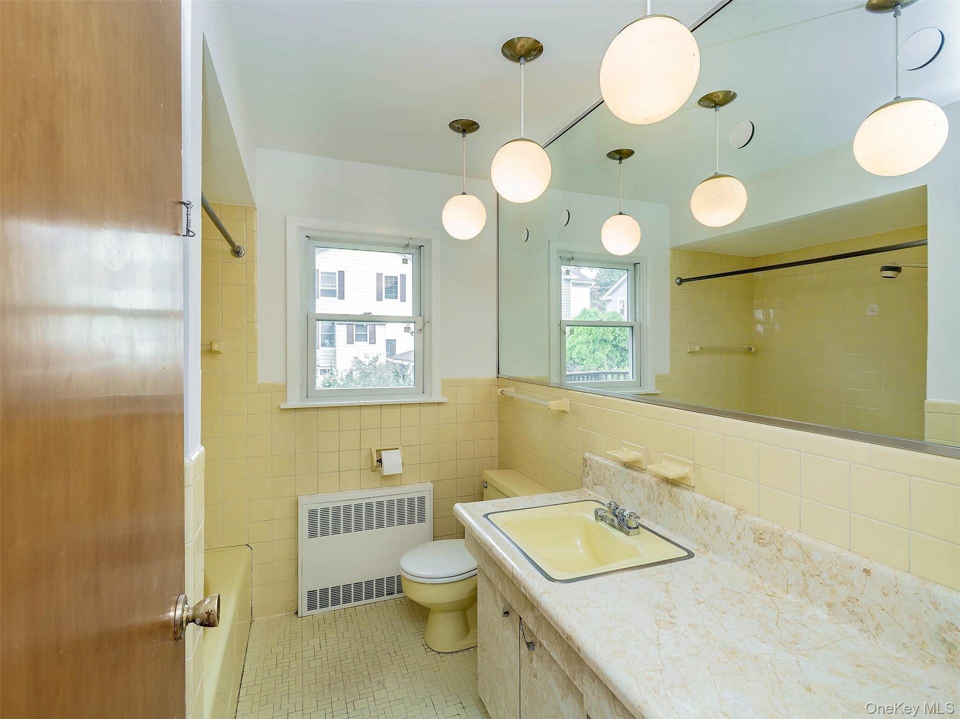 1st floor: Full bathroom w/tub shower combo. Linen closet and nice sized vanity