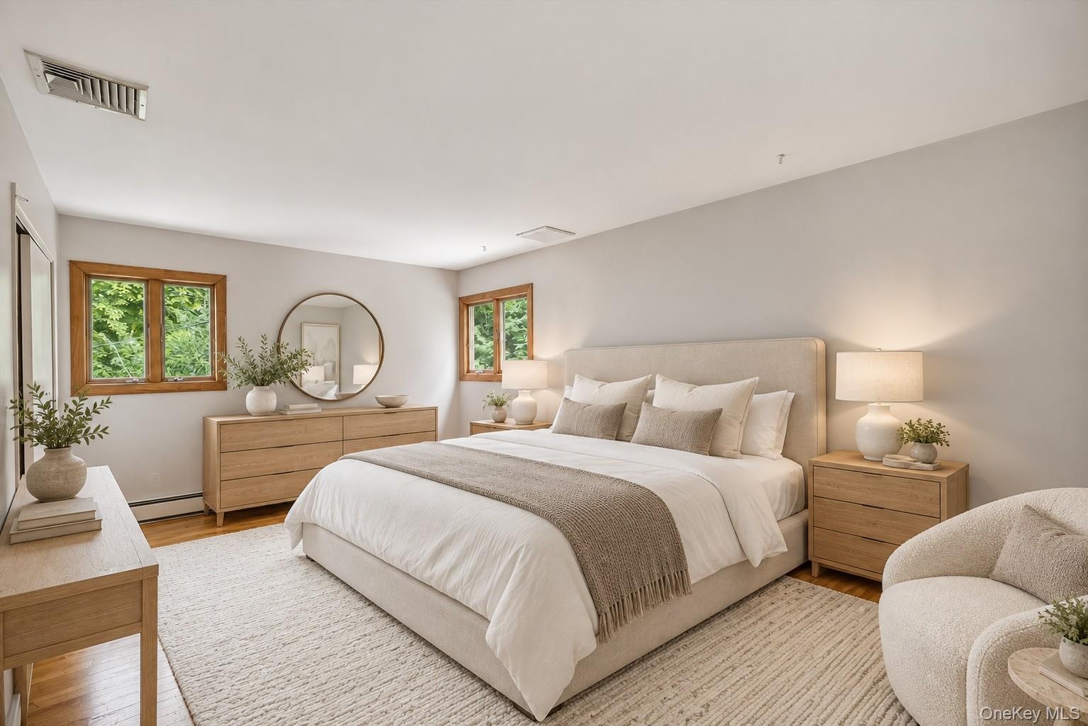 Virtually Staged -Primary Bedroom with Access to Hall Bath