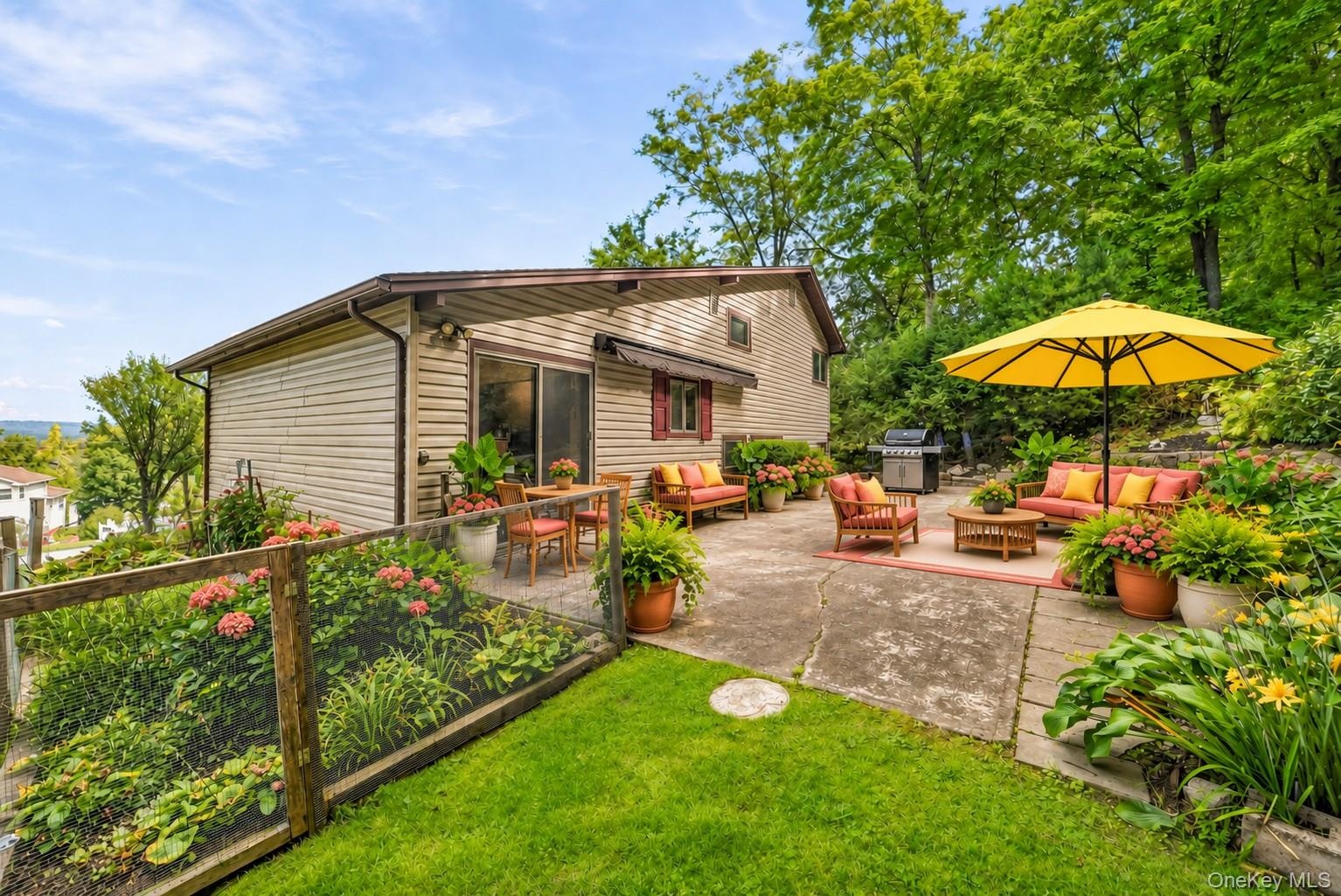 Virtually Staged Rear Patio and Garden