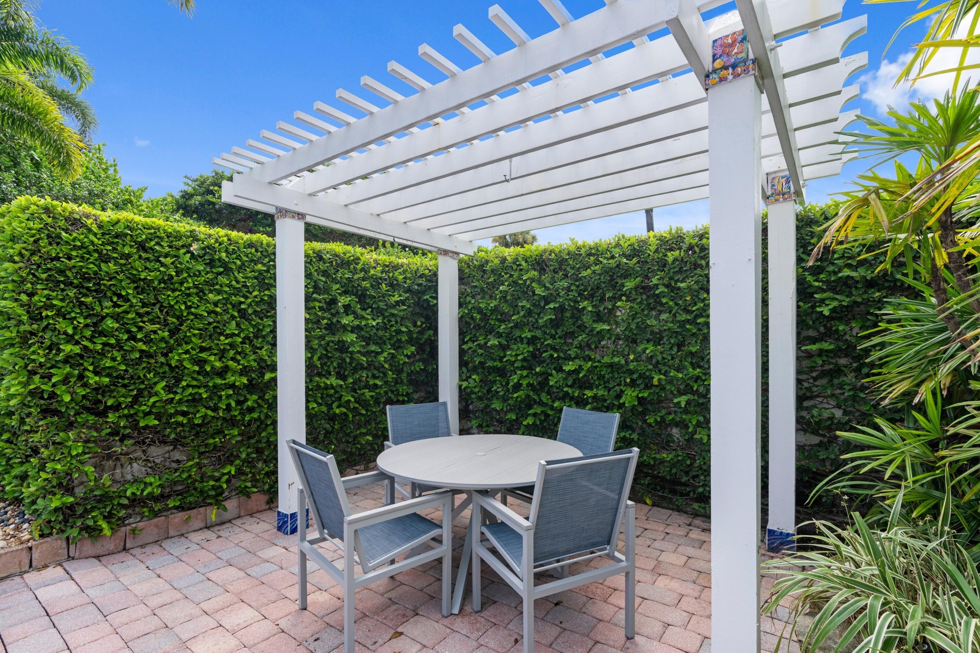 BBQ and outdoor dining area