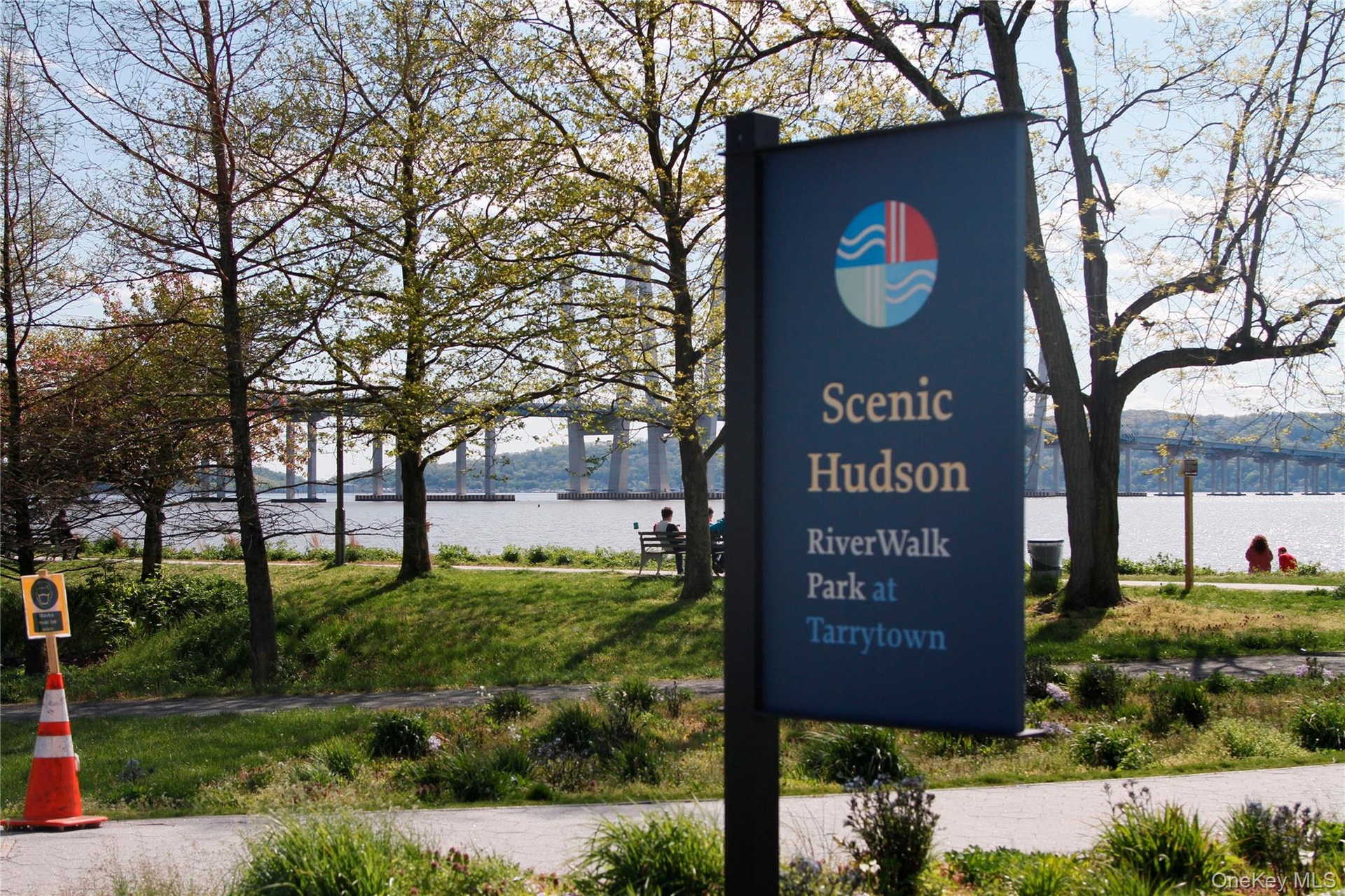Pierson Park on the Hudson River. Playground with views of the Tappan Zee Bridge.