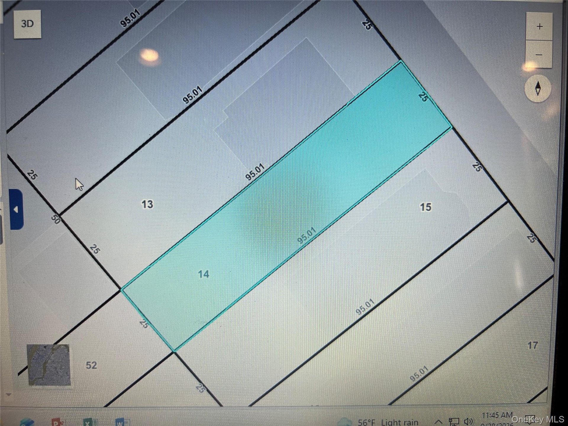 Plat map of the vacant lot