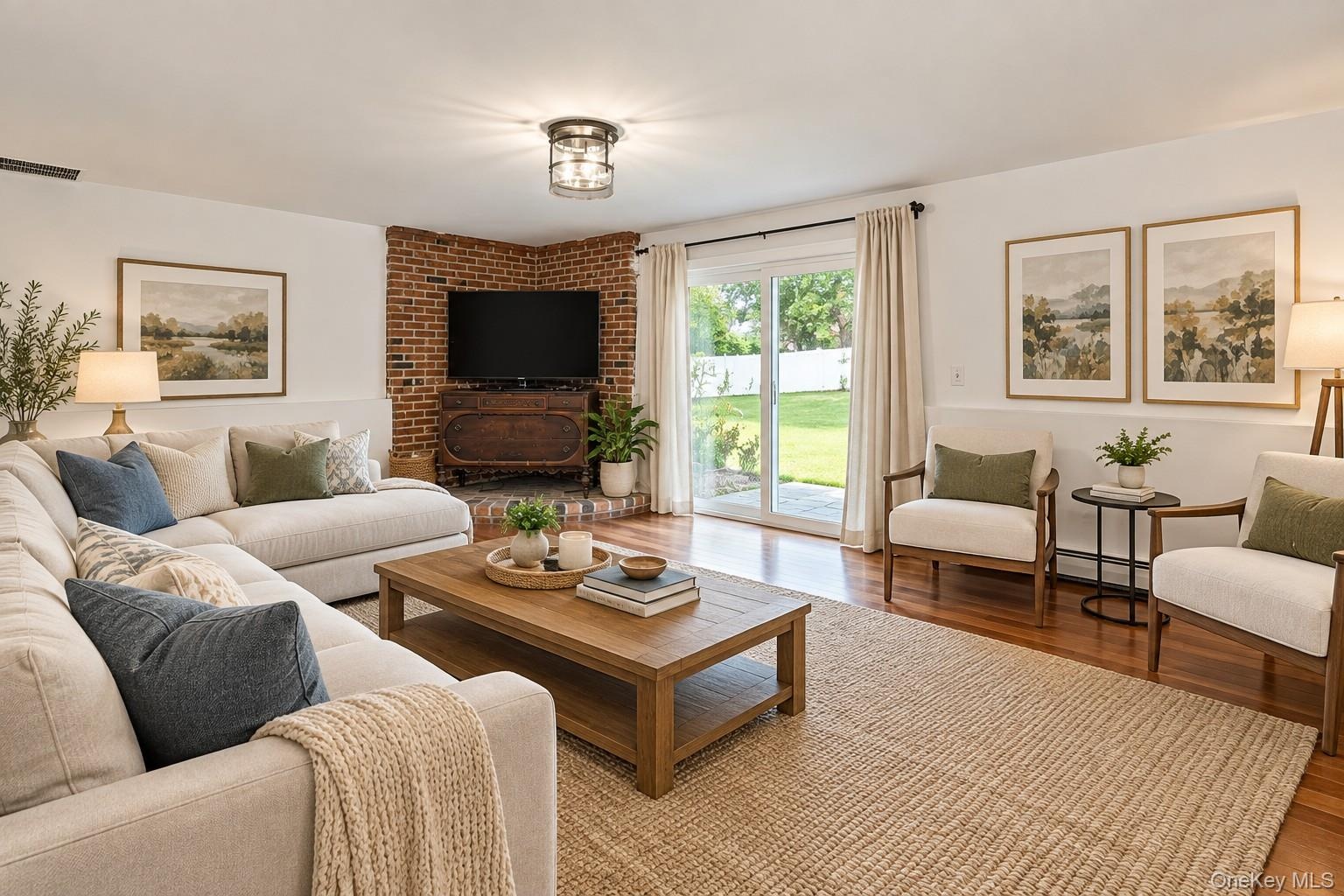 Family room virtually staged