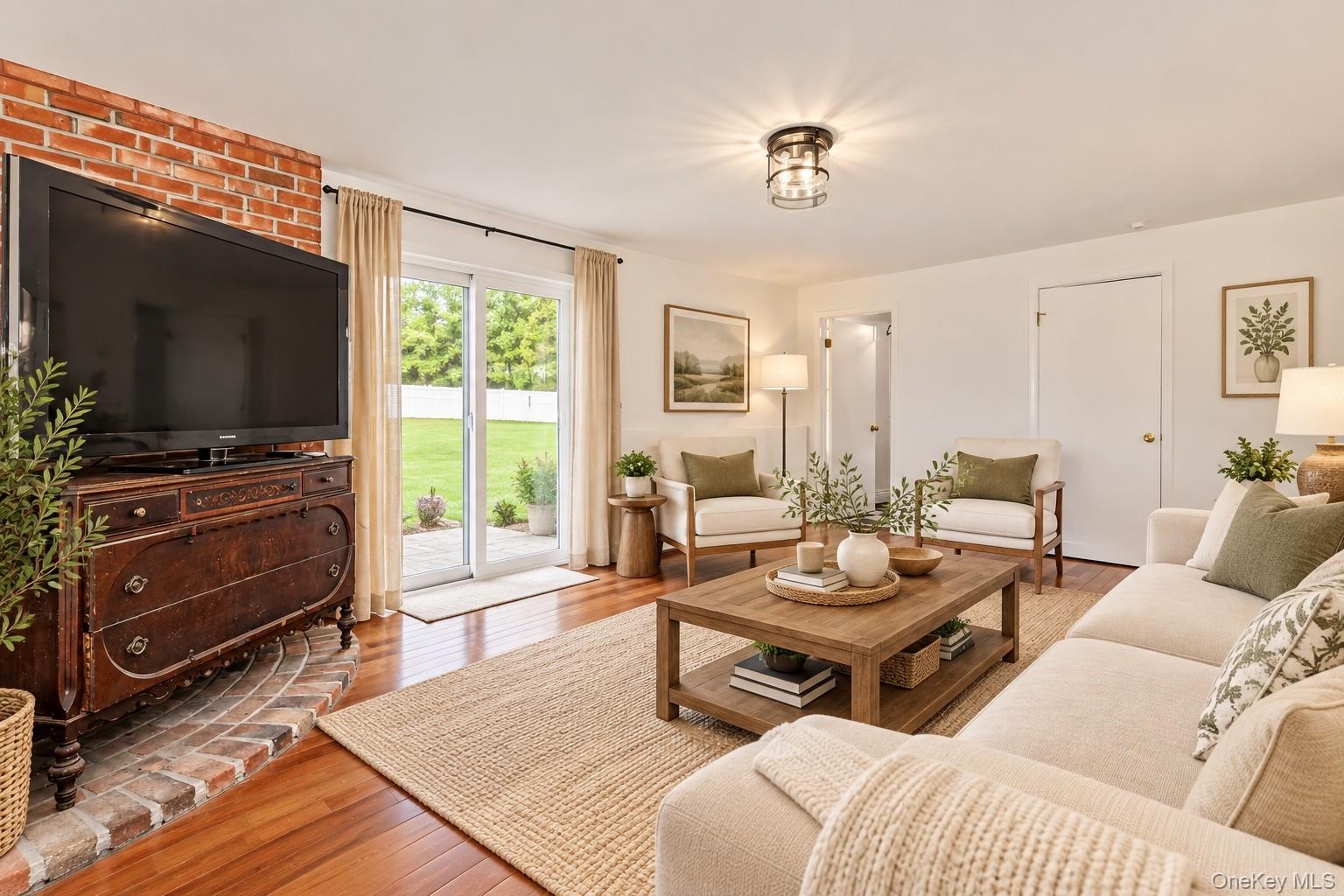 Family room virtually staged