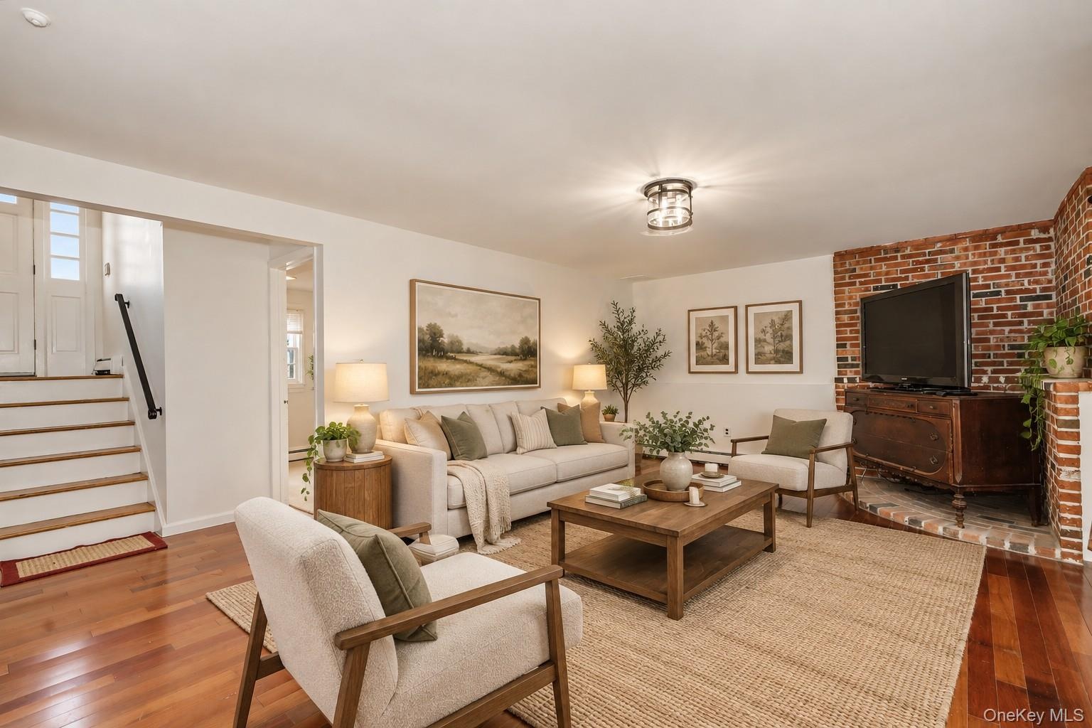 Family room virtually staged