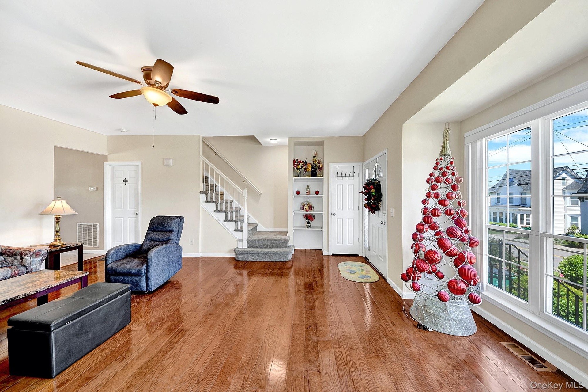Large living room with hardwood floors