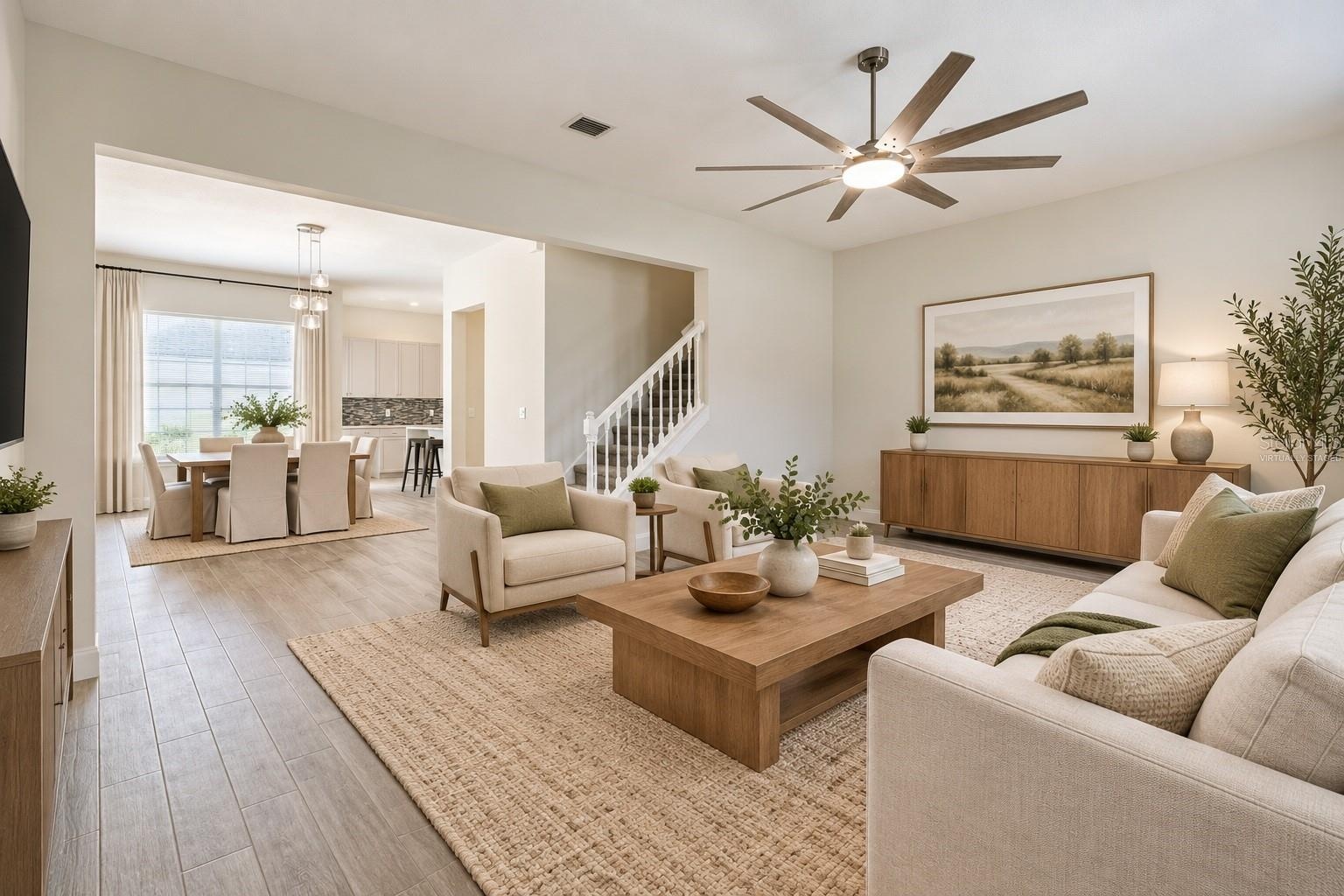 Living Room to Dining Room - Virtually Staged