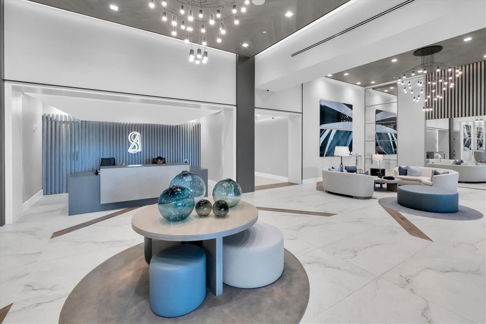Manned 24-hour concierge desk providing security.