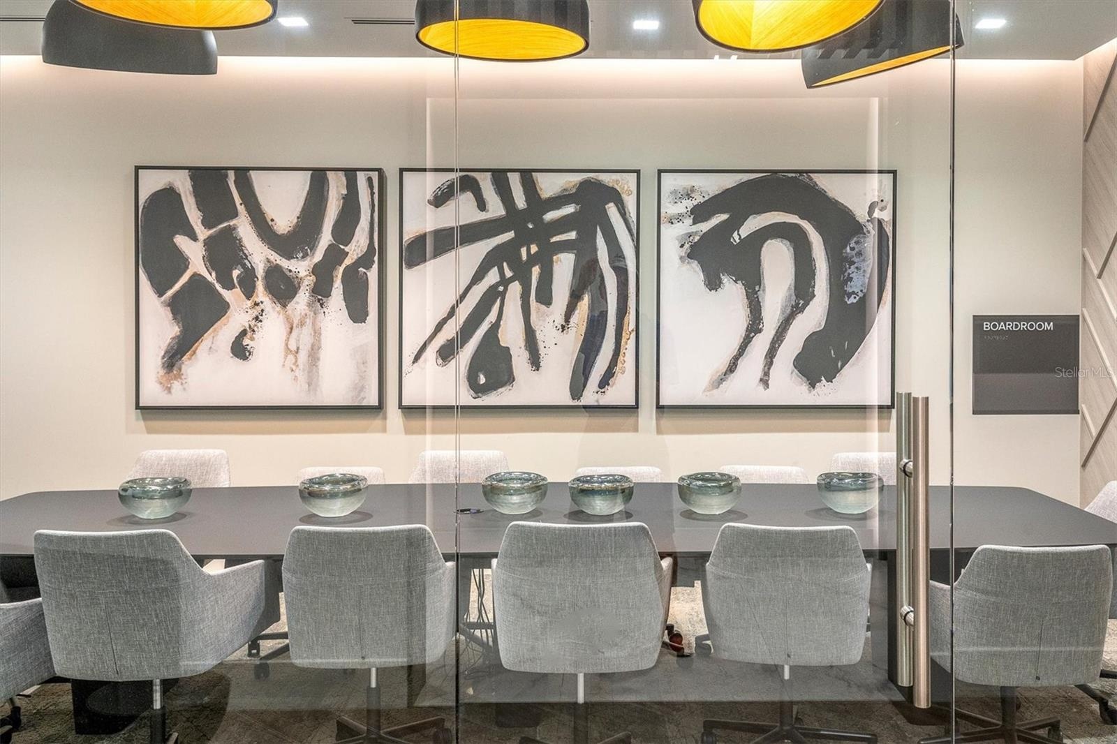 Elegant business/conference lounge for resident use.