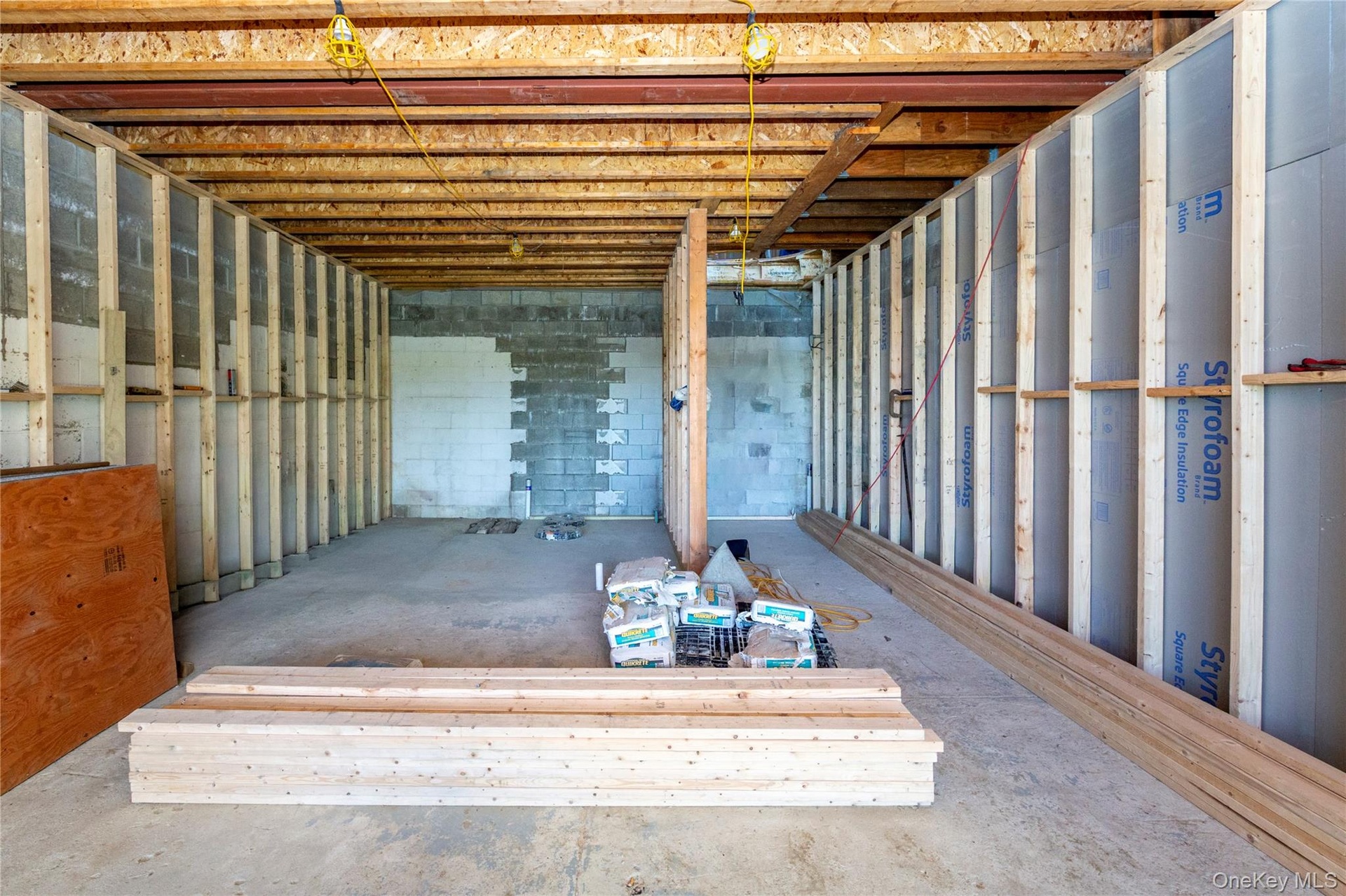 The lower level is already plumbed for bathroom and laundry.