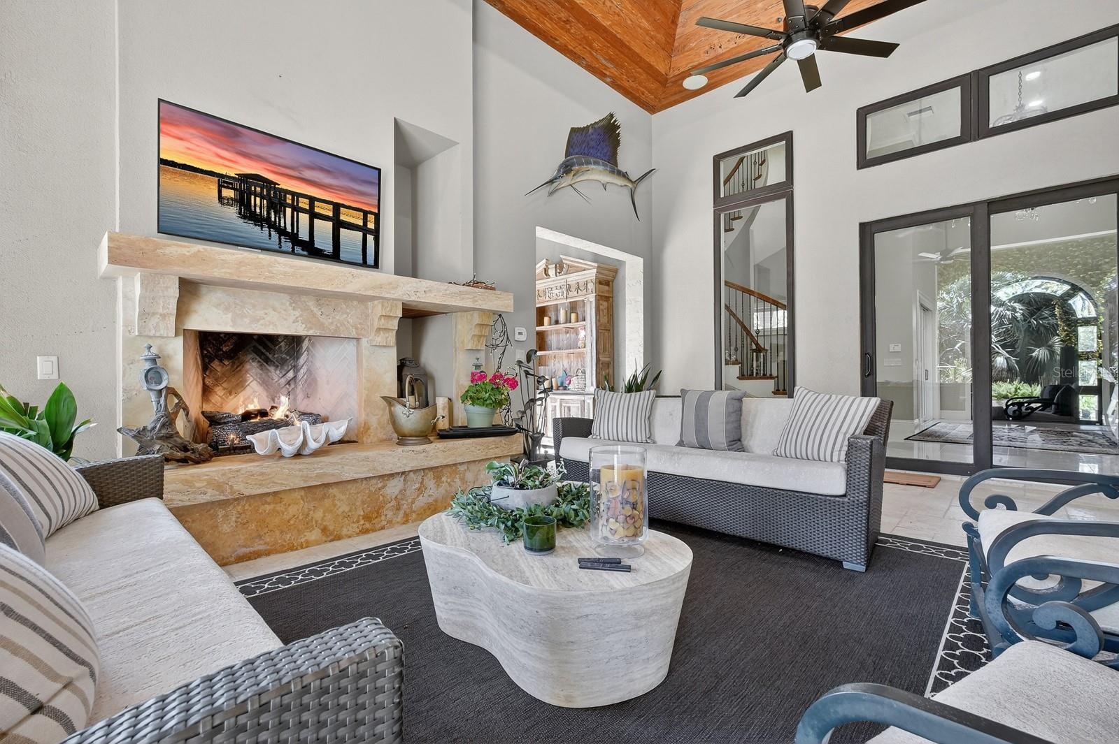Outdoor Living Room with Gas Fireplace