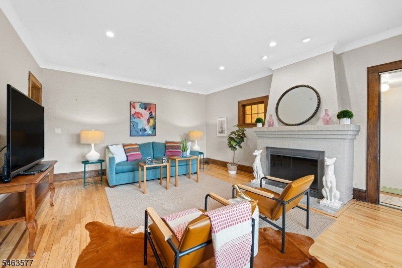 living room with fireplace