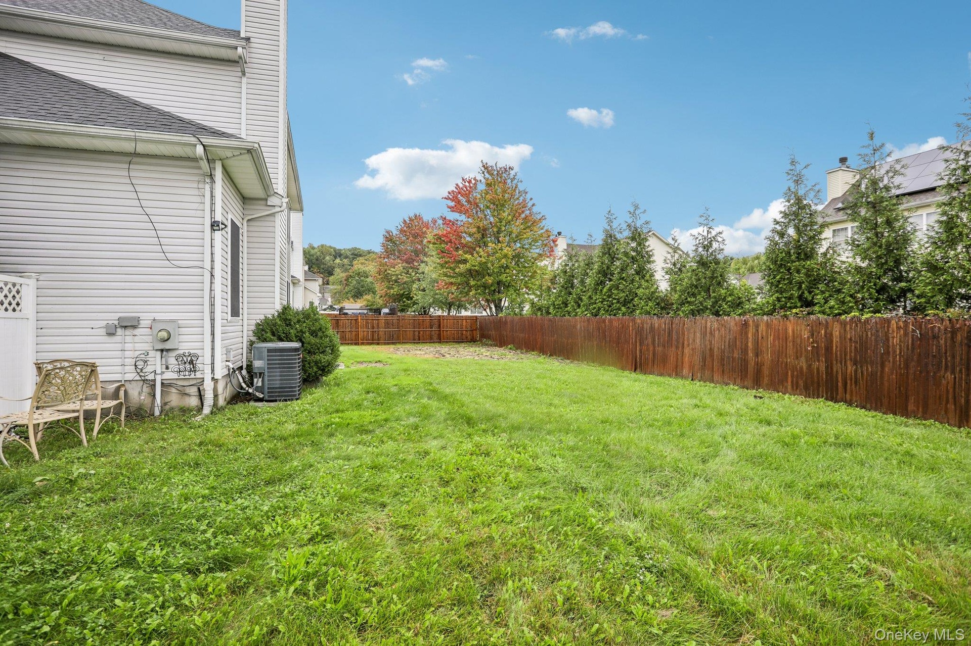 Fully fenced in back yard