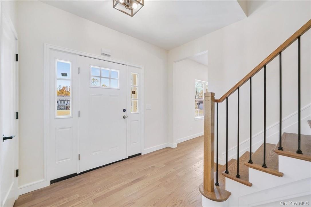 Entryway featuring light wood-type flooring