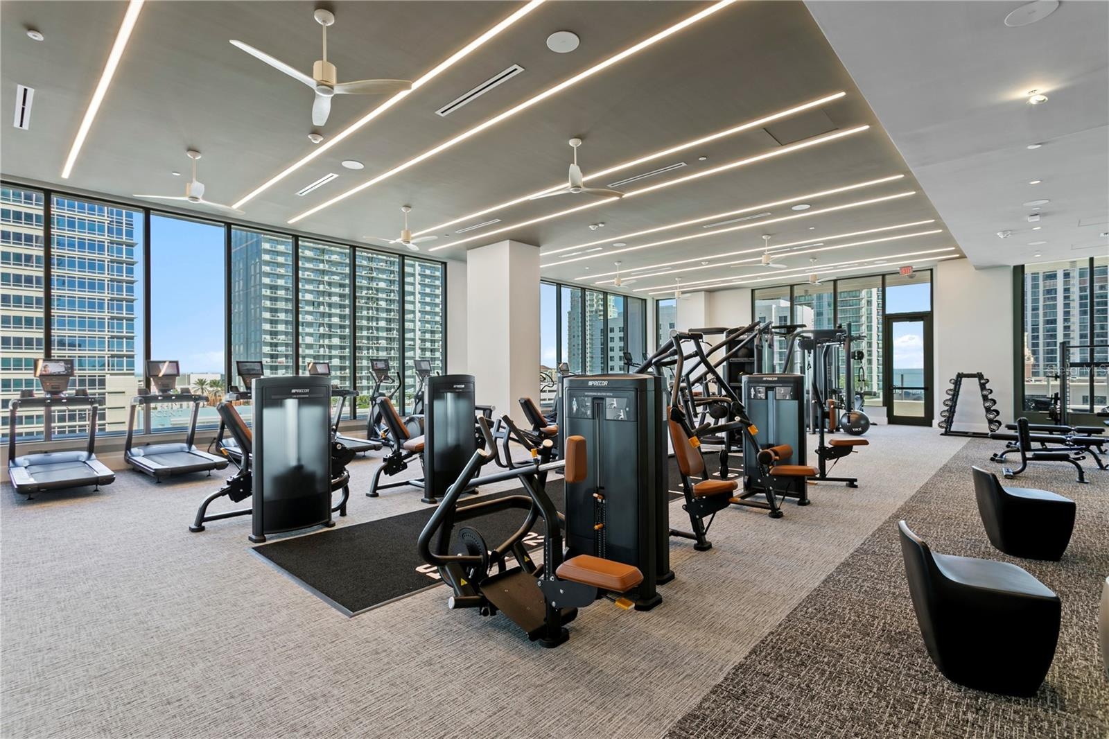 Weight Machines and Cardio in the Large Fitness Room
