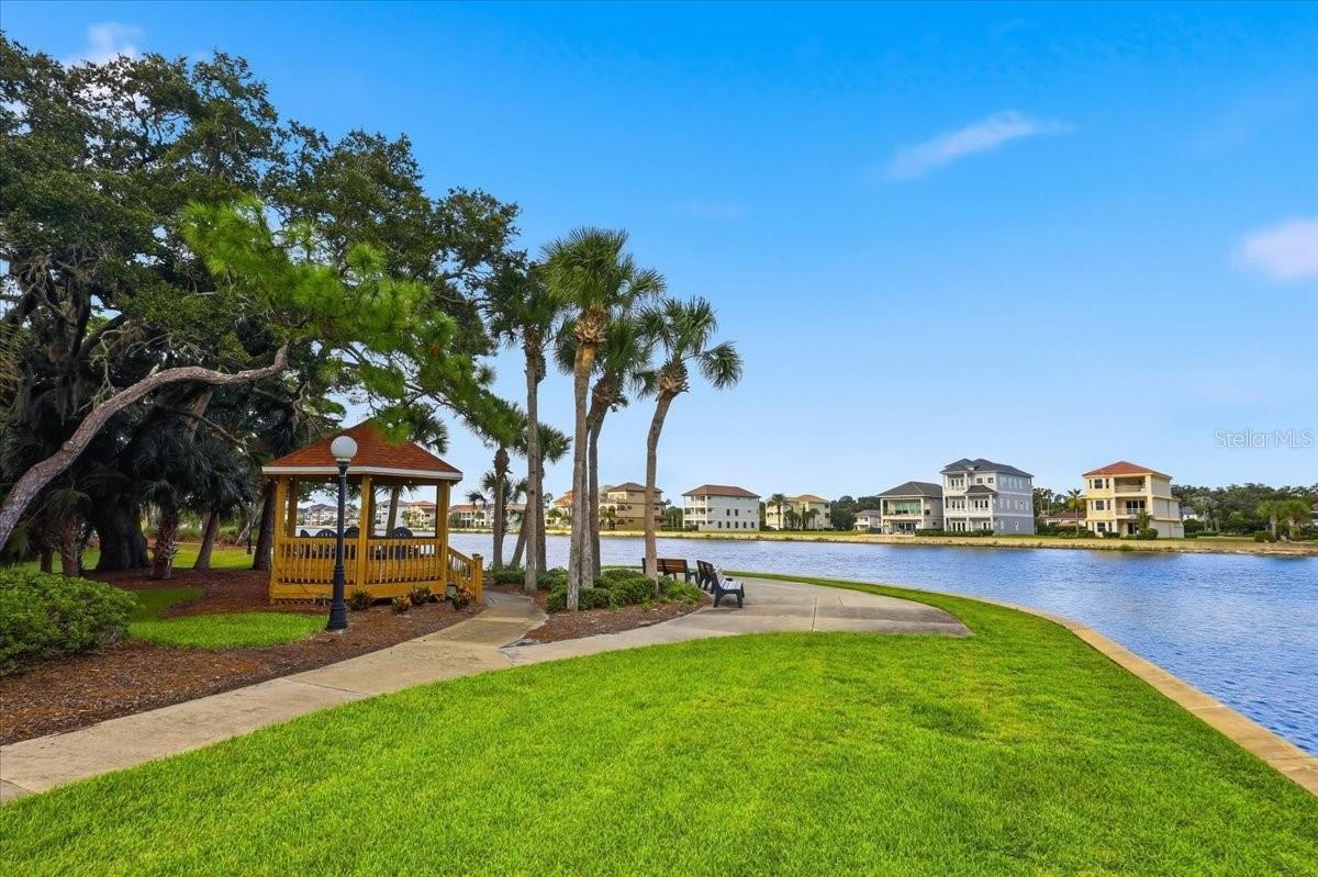 Waterfront park with walking and biking trail