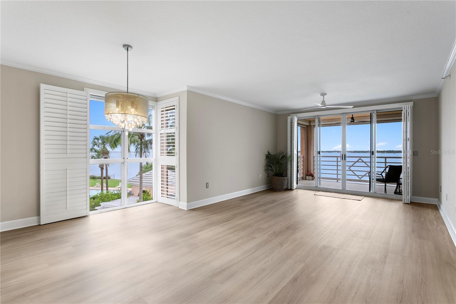 Open Dining and Living Area with Boca Ciera Water Views